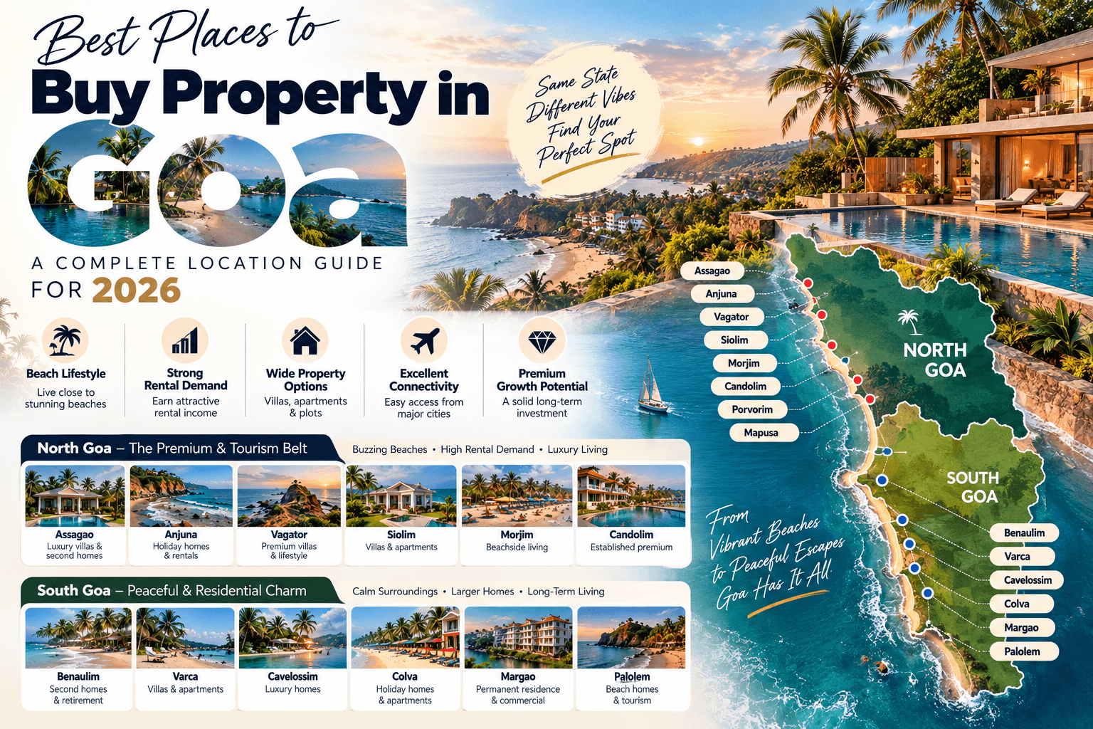 Best Places to Buy Property in Goa:A Complete Location Guide