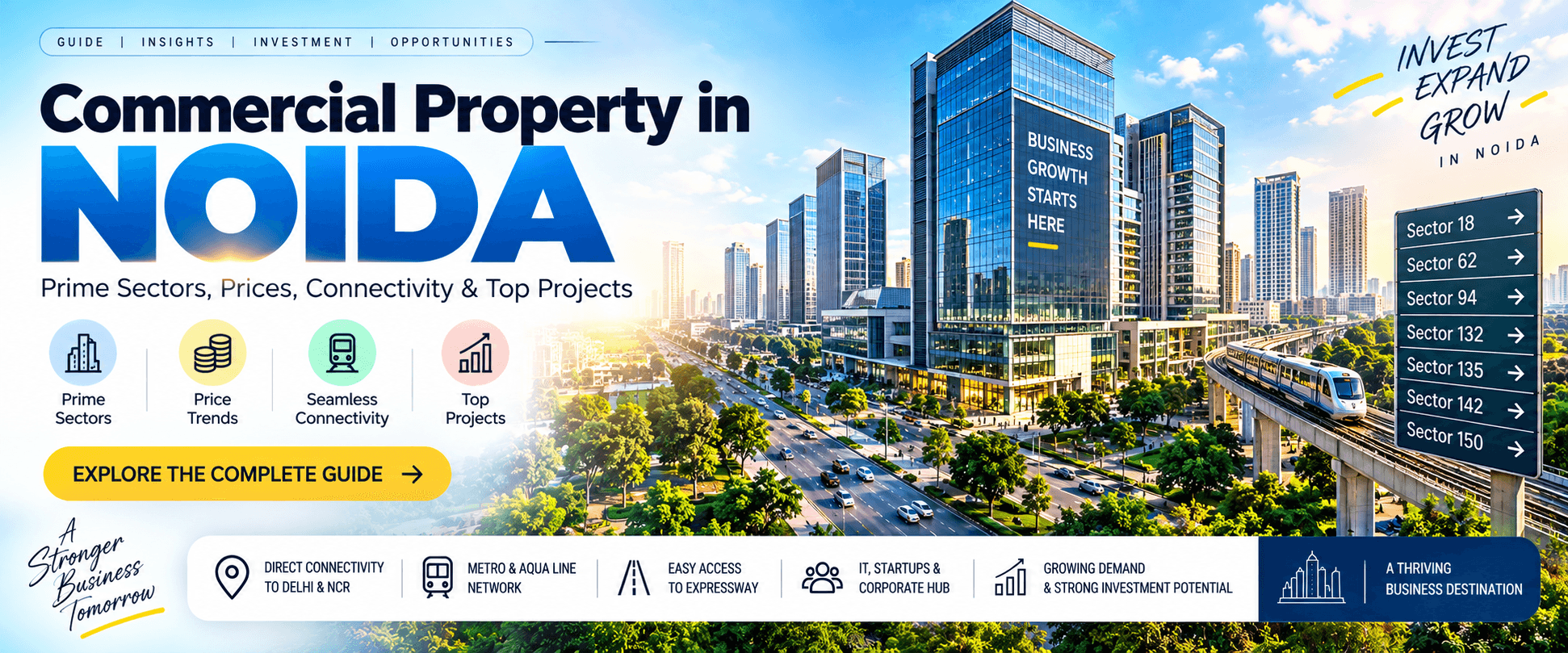 Commercial Property in Noida:Sectors, Prices, Connectivity 